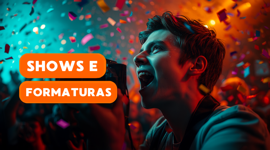 Fotógrafo profissional registrando show com público e iluminação de palco em Fortaleza