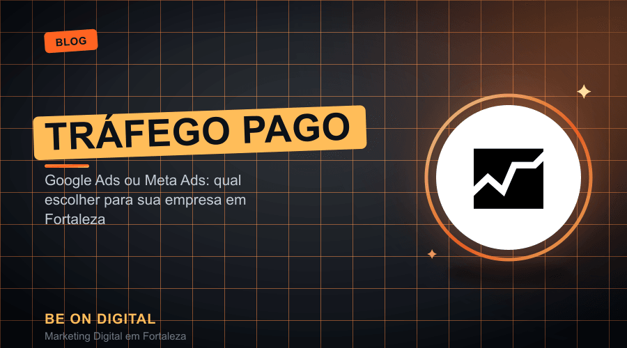 Painel de campanhas de Google Ads e Meta Ads exibido em tela de computador, comparando métricas de tráfego pago