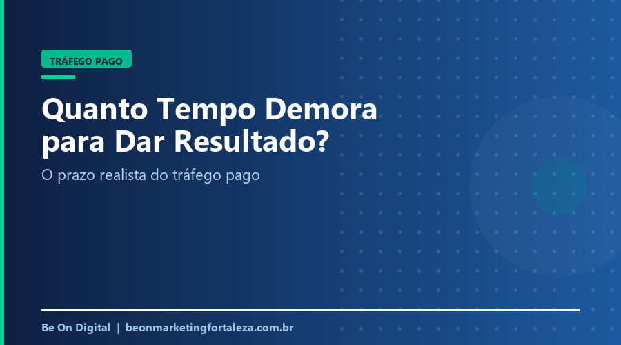 Quanto tempo o tráfego pago demora para dar resultado?