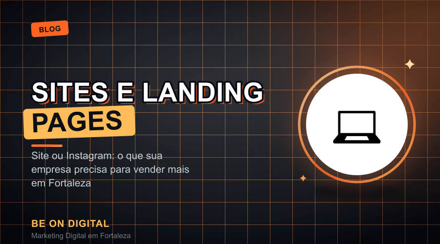 Comparação visual entre o perfil do Instagram e o site institucional de uma empresa em Fortaleza, exibidos lado a lado
